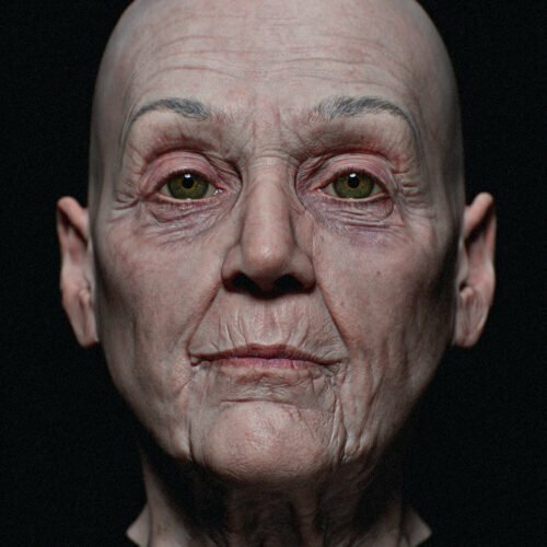 3D head portrait of an elderly lady by Roy Nottage